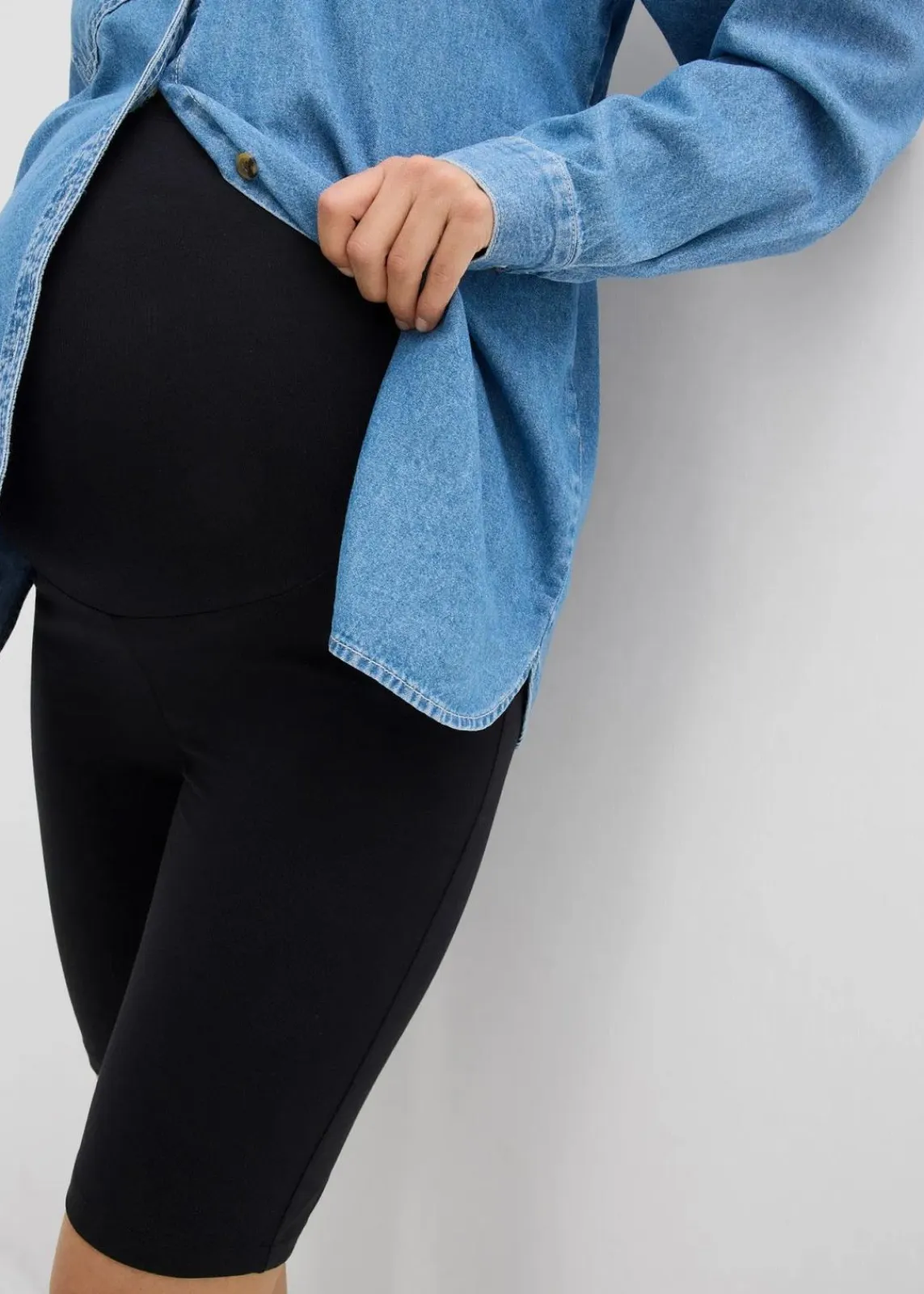 bonprix Nachhaltigere Materialien|Umstandsmode^Umstands-Radlerhose aus Bio-Baumwolle (2er Pack) schwarz + schwarz