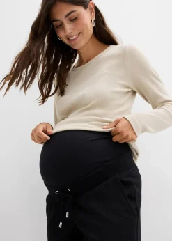 bonprix Umstandsmode^Umstands-Schlupfhose mit elastischem Bund aus Punto di Roma schwarz