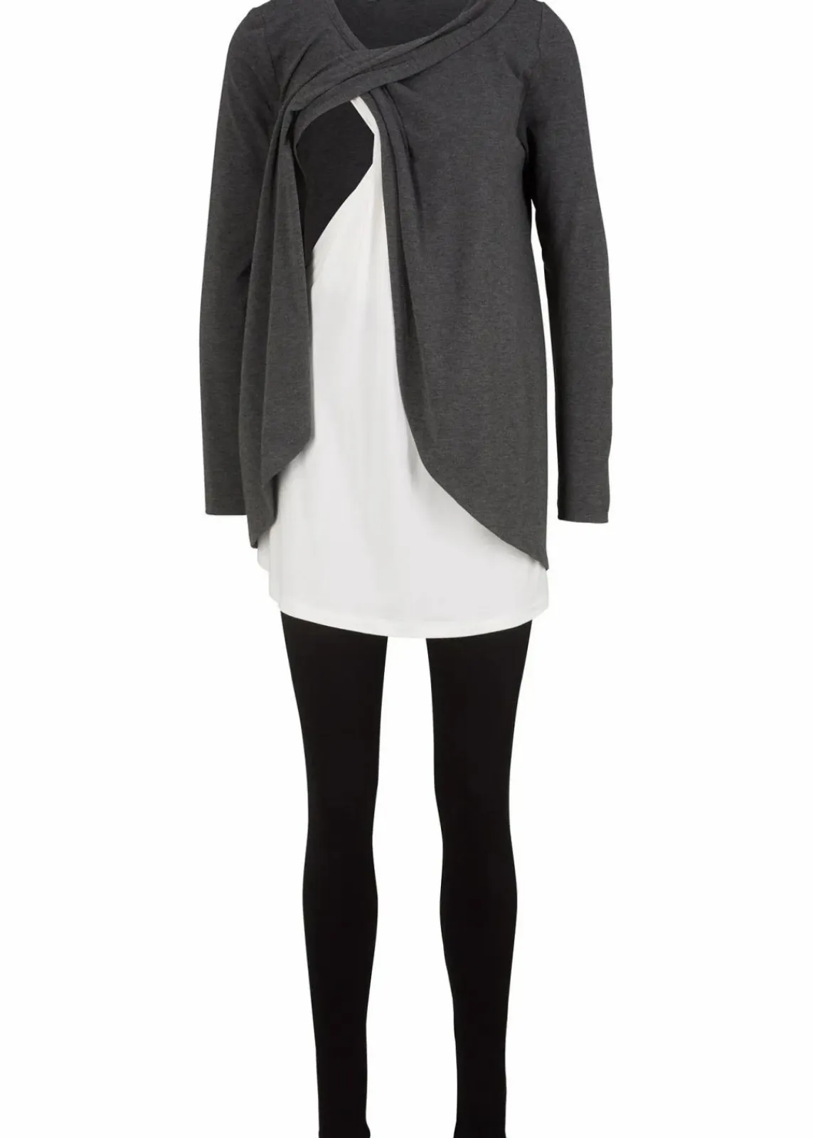 bonprix Bekleidung·Blazer|Umstandsmode^Umstandsset mit Stillfunktion anthrazit meliert+schwarz