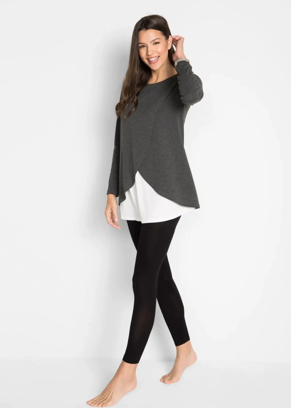 bonprix Bekleidung·Blazer|Umstandsmode^Umstandsset mit Stillfunktion anthrazit meliert+schwarz