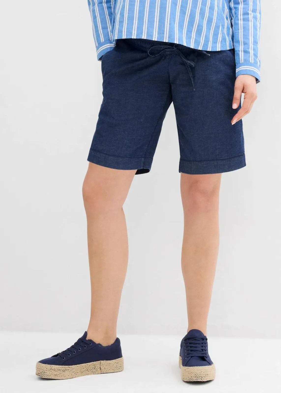 bonprix Bekleidung·Blazer|Umstandsmode^Umstandsshorts leichtem Stretchdenim blau denim