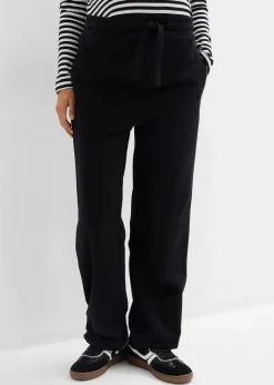 bonprix Bekleidung·Blazer|Nachhaltigere Materialien^Umstandsweathose mit verstellbarer Saumweite aus reiner Bio-Baumwolle schwarz