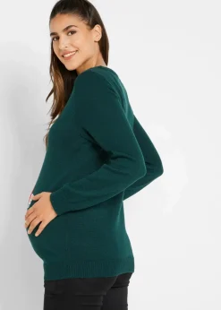 bonprix Bekleidung·Blazer|Umstandsmode^Umstands-Weihnachtspullover tiefgrün