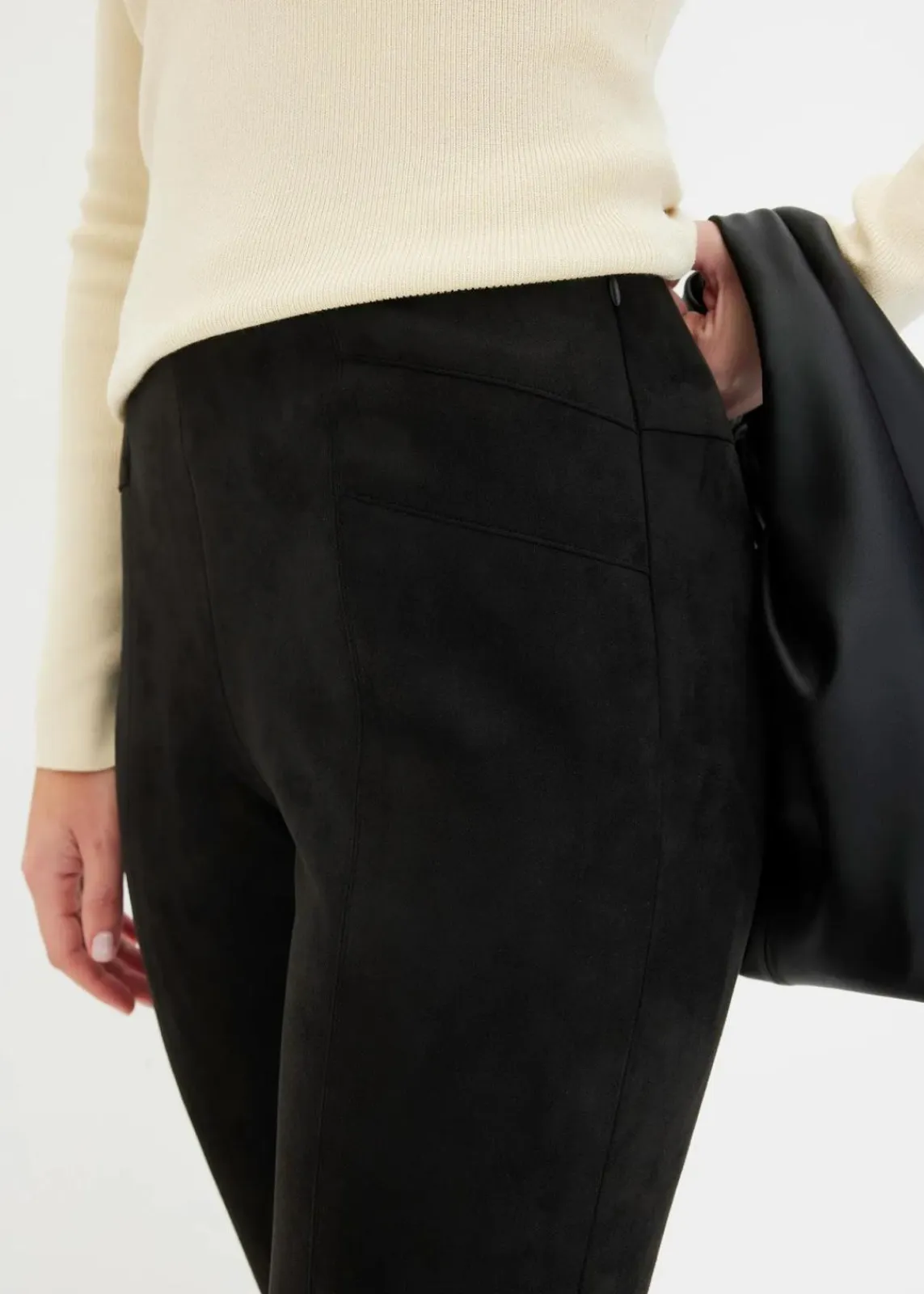 bonprix Hosen|Bekleidung·Kleider^Velourlederimitat-Hose mit Bequembund schwarz