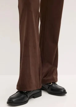 bonprix Hosen|Bekleidung·Kleider^Velourslederimitat Flared Hose dunkelbraun
