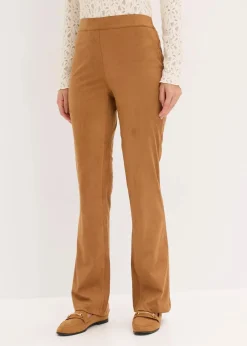 bonprix Bekleidung·Kleider|Hosen^Velourslederimitat Flared Hose mokkabraun