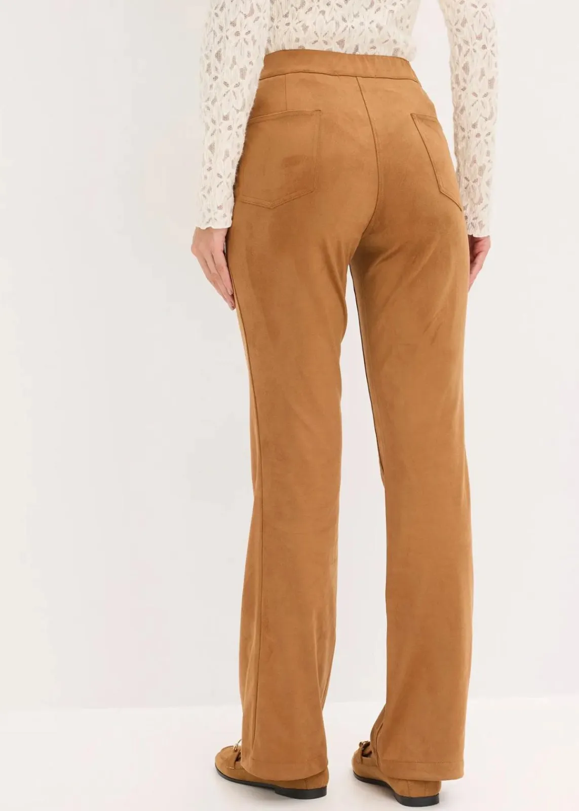 bonprix Bekleidung·Kleider|Hosen^Velourslederimitat Flared Hose mokkabraun