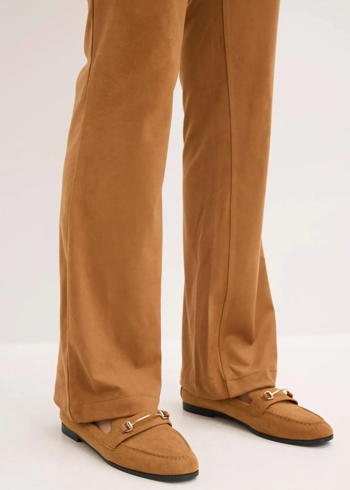 bonprix Bekleidung·Kleider|Hosen^Velourslederimitat Flared Hose mokkabraun