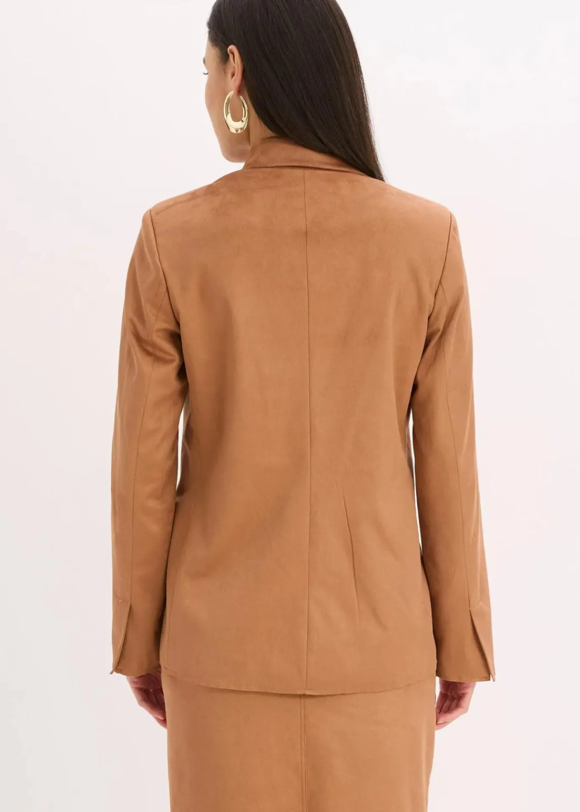 bonprix Bekleidung·Basics|Blazer^Velourslederimitat-Blazer mokkabraun