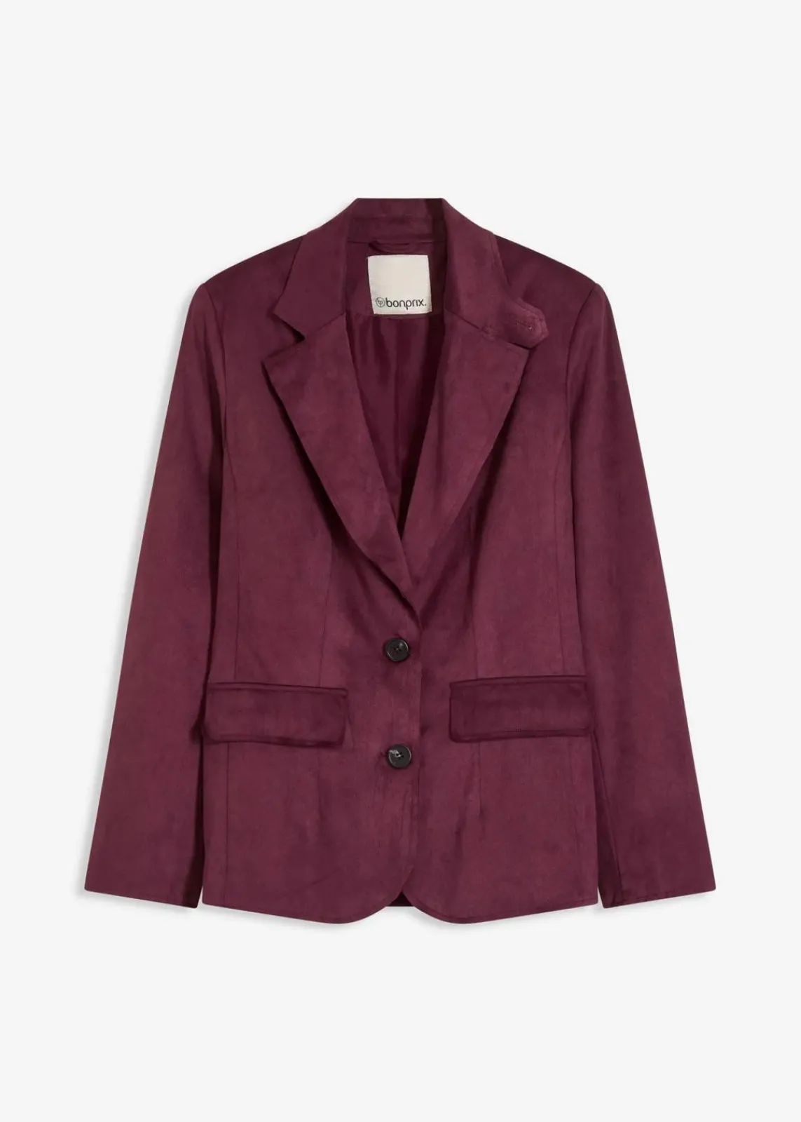 bonprix Blazer|Bekleidung·Basics^Velourslederimitat-Blazer weinrot