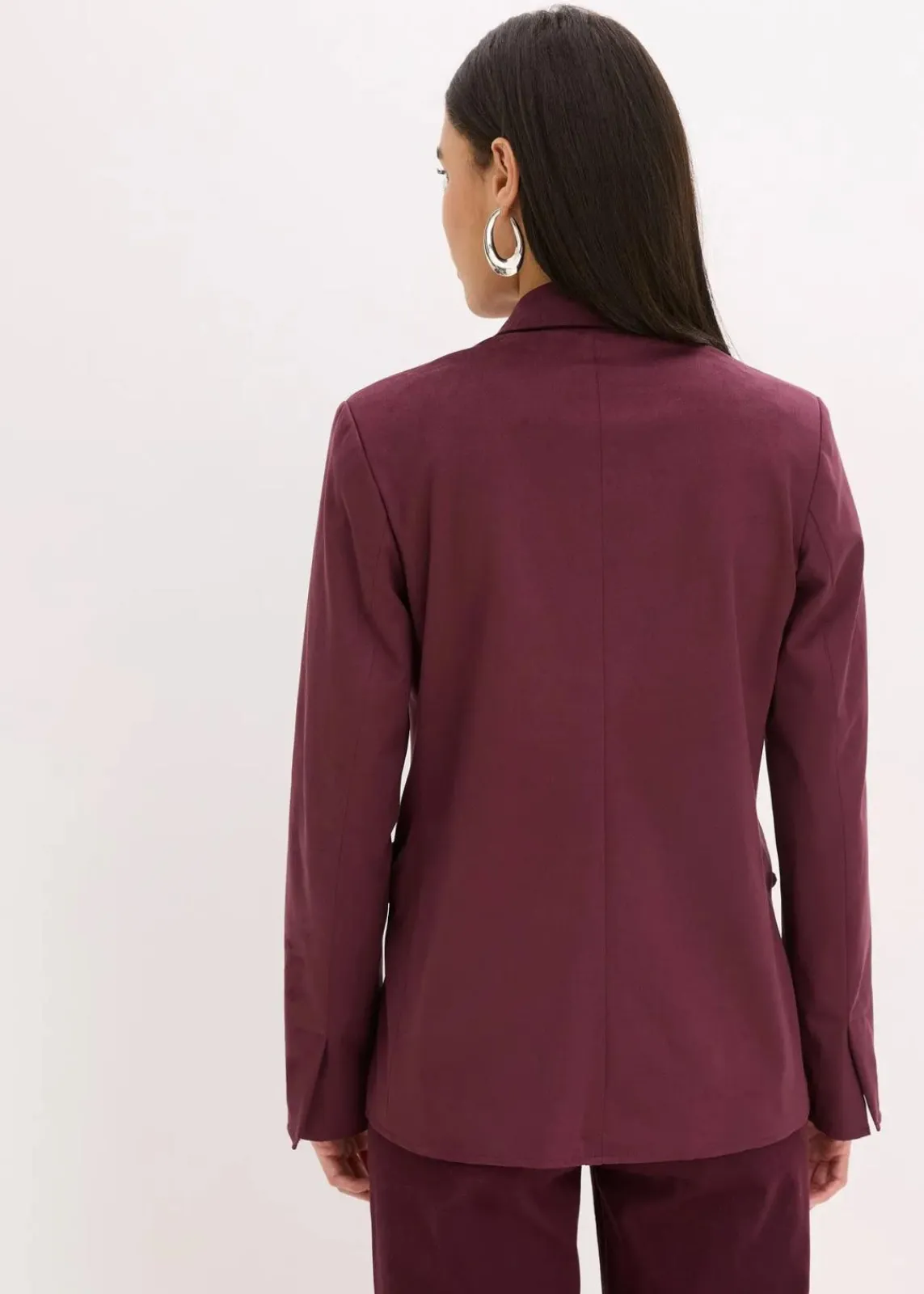 bonprix Blazer|Bekleidung·Basics^Velourslederimitat-Blazer weinrot