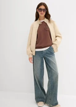 bonprix Jacken & Mäntel^Velourslederimitat-Jacke hellsand