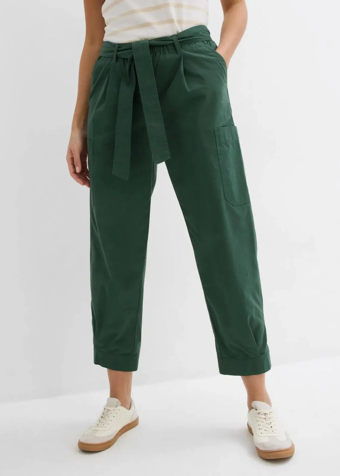 bonprix Hosen|Bekleidung·Kleider^Verkürzte Cargo-Hose schattengrün