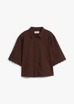 bonprix Bekleidung·Jacken & Mäntel|Premium^verkürzte Hemdbluse mit Seidenanteil dunkelbraun