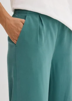 bonprix Hosen|Bekleidung·Kleider^Verkürzte Hose aus weichem Viskose-Mix graugrün