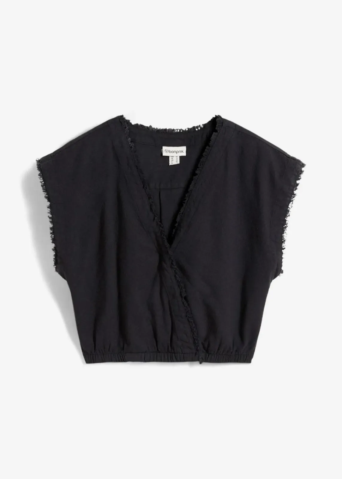 bonprix Blusen & Tuniken|Shirts & Tops^Verkürztes Blusentop schwarz