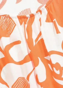 bonprix Bekleidung·Jacken & Mäntel|Blusen & Tuniken^verkürztes Blusentop aus fließender Viskose wollweiß/mango floral