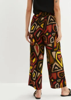bonprix Bekleidung·Kleider|Hosen^Viscose-Culotte karminrot/schwarz graphisch bedruckt