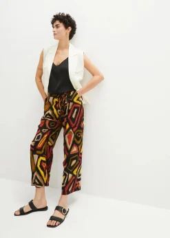 bonprix Bekleidung·Kleider|Hosen^Viscose-Culotte karminrot/schwarz graphisch bedruckt