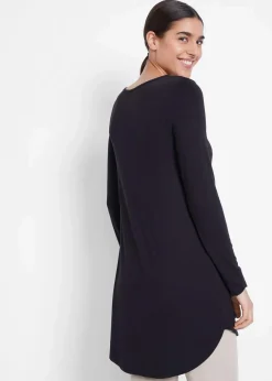 bonprix Shirts & Tops^Viskose Longshirt, Langarm schwarz