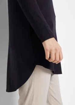 bonprix Shirts & Tops^Viskose Longshirt, Langarm schwarz