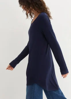 bonprix Shirts & Tops^Viskose Longshirt, Langarm dunkelblau