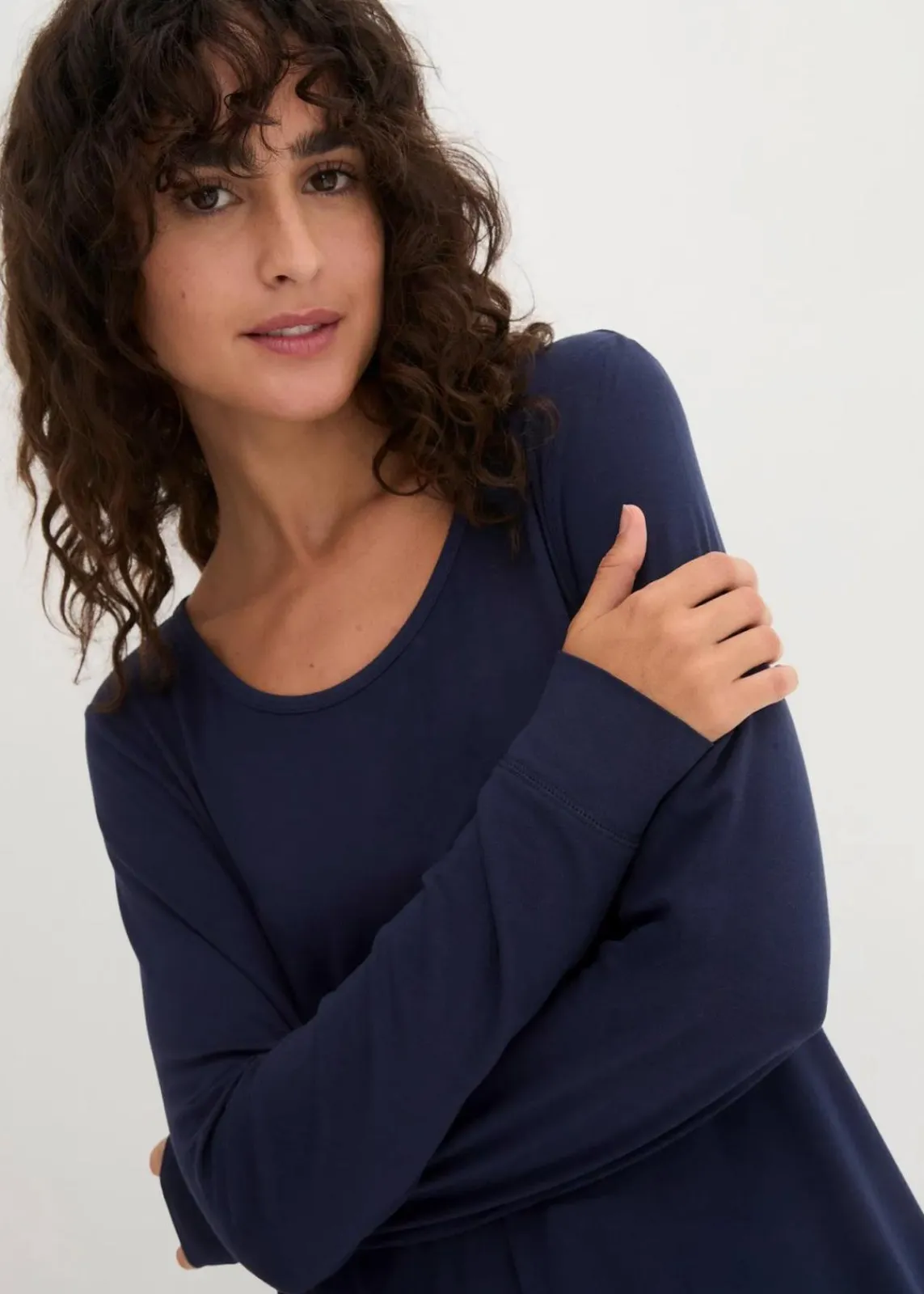 bonprix Shirts & Tops^Viskose Longshirt, Langarm dunkelblau