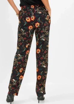 bonprix Bekleidung·Kleider|Hosen^Viskose Schlupfhose schwarz/chillirot paisley