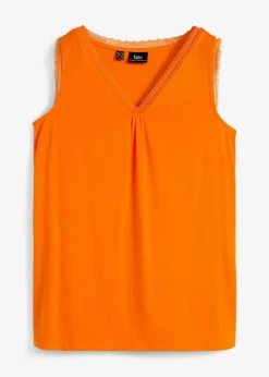 bonprix Shirts & Tops^Viskose-Top mit Spitze warmorange
