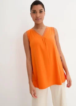 bonprix Shirts & Tops^Viskose-Top mit Spitze warmorange