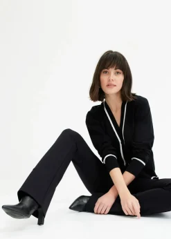bonprix Bekleidung·Umstandsmode|Bekleidung·Jeans^V-Neck Cardigan schwarz/wollweiß
