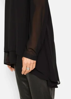 bonprix Bekleidung·Jacken & Mäntel|Blusen & Tuniken^Vokuhila Long-Tunika schwarz