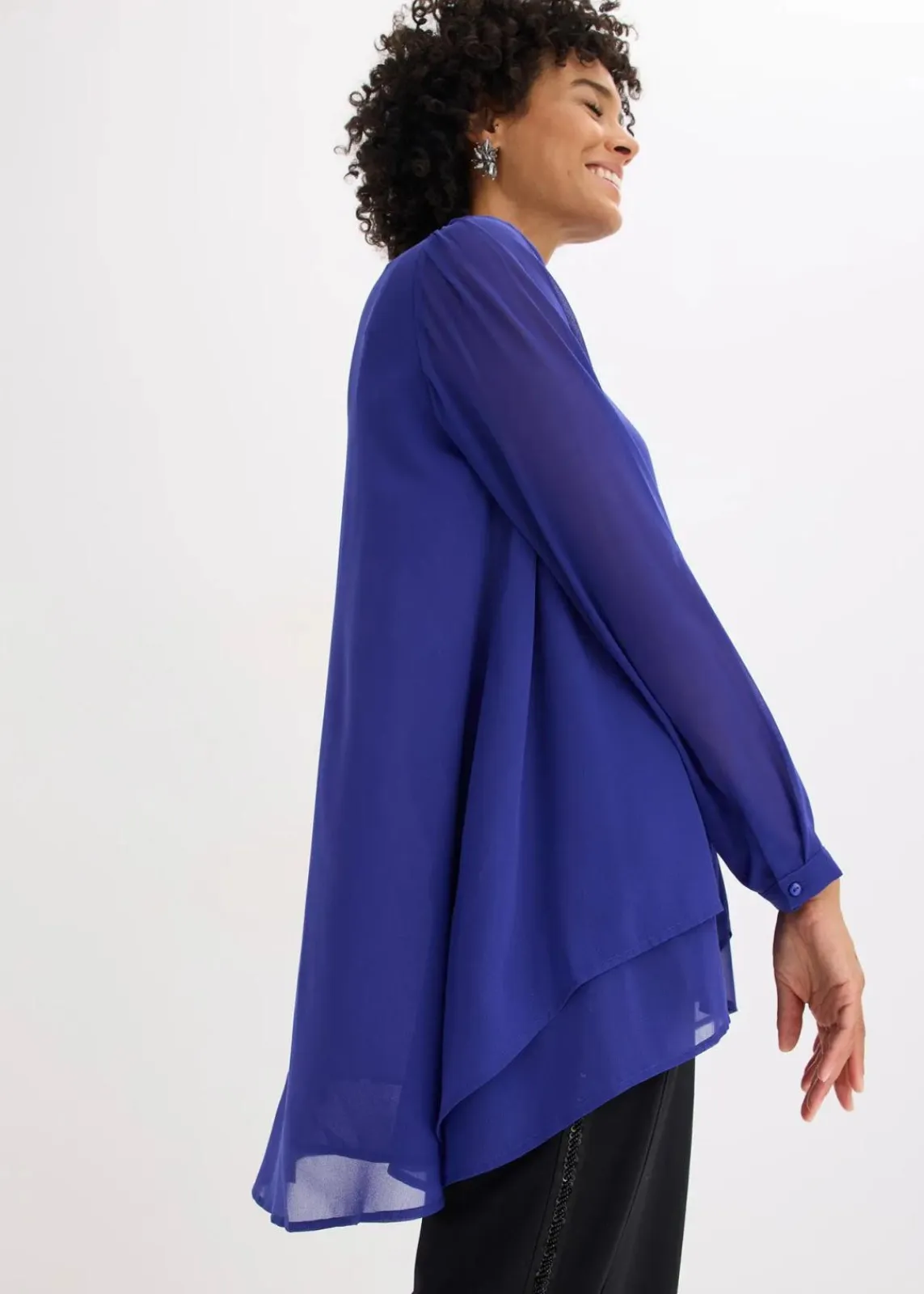 bonprix Blusen & Tuniken|Bekleidung·Jacken & Mäntel^Vokuhila Long-Tunika saphirblau