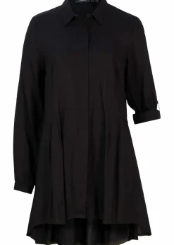 bonprix Bekleidung·Jacken & Mäntel|Blusen & Tuniken^Vokuhila-Bluse aus reiner Viskose schwarz