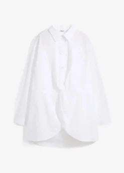 bonprix Bekleidung·Jacken & Mäntel|Blusen & Tuniken^Vokuhila-Bluse in reiner Baumwolle weiß