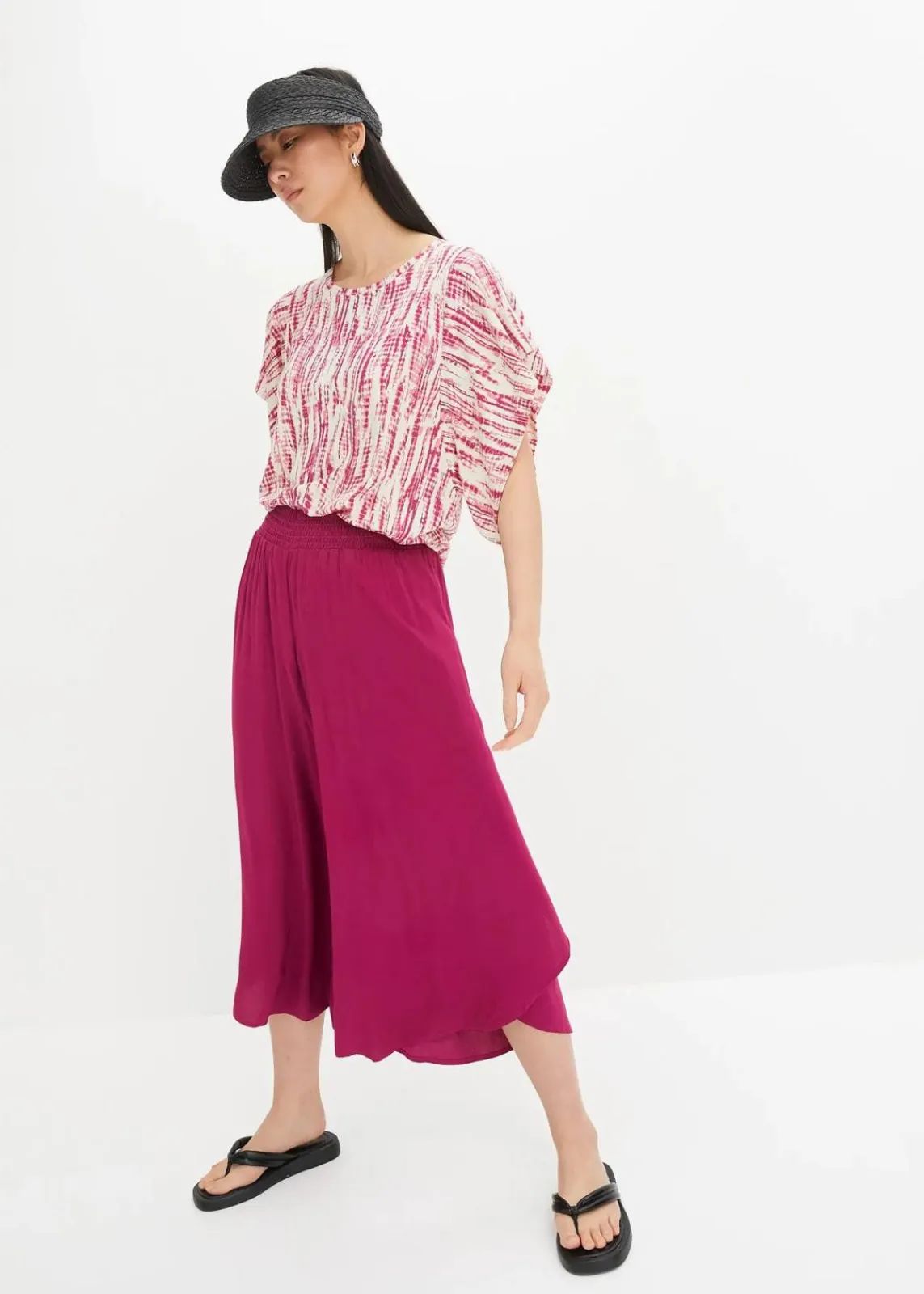 bonprix Nachhaltigere Materialien|Hosen^Wadenlange Culotte aus nachhaltiger Viskose violett