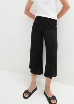 bonprix Bekleidung·Kleider|Hosen^Wadenlange Culotte aus nachhaltiger Viskose schwarz