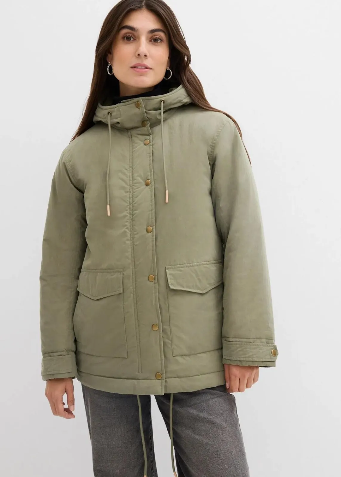 bonprix Jacken & Mäntel|Bekleidung·Hosen^Warm wattierter Parka oliv