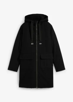 bonprix Bekleidung·Hosen|Jacken & Mäntel^warm wattierter Winterparka mit Teddyfutter in Kapuze schwarz