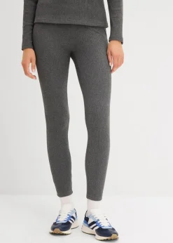 bonprix Hosen|Sportbekleidung^Warme gerippte Thermo-Leggings grau meliert meliert