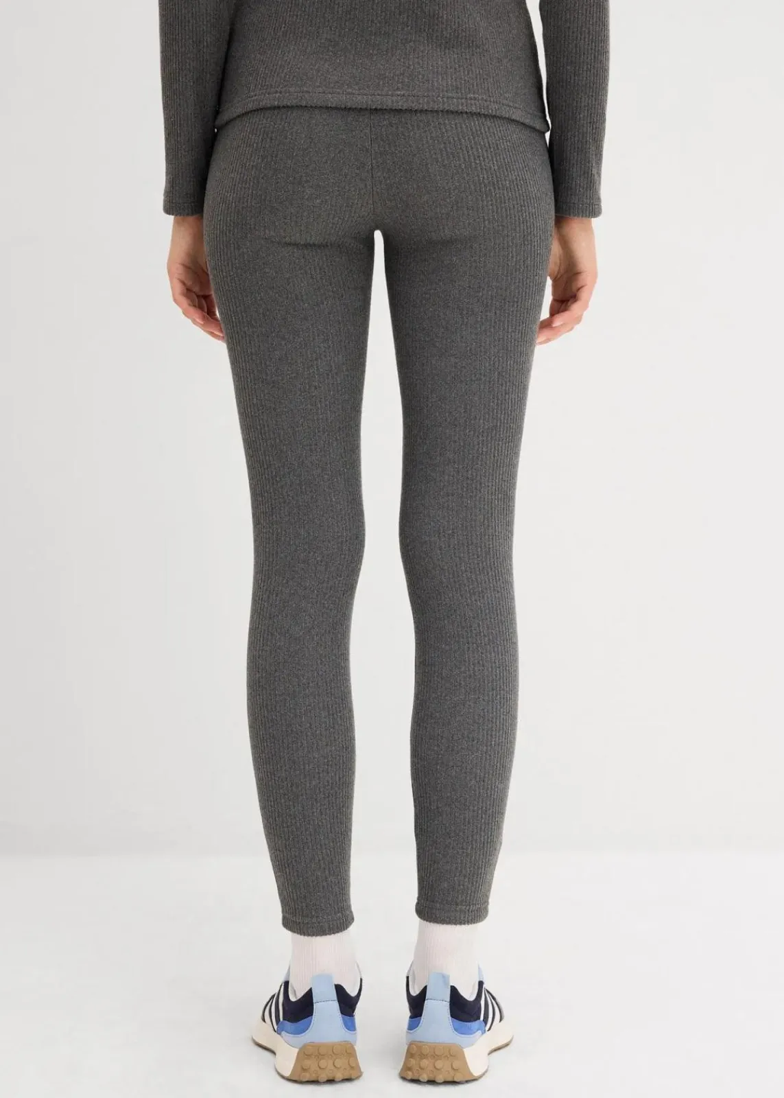 bonprix Hosen|Sportbekleidung^Warme gerippte Thermo-Leggings grau meliert meliert