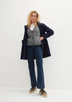 bonprix Jacken & Mäntel|Bekleidung·Hosen^Warmer Cord-Parka mit Teddy-Futter in der Kapuze, in A-Linie dunkelblau