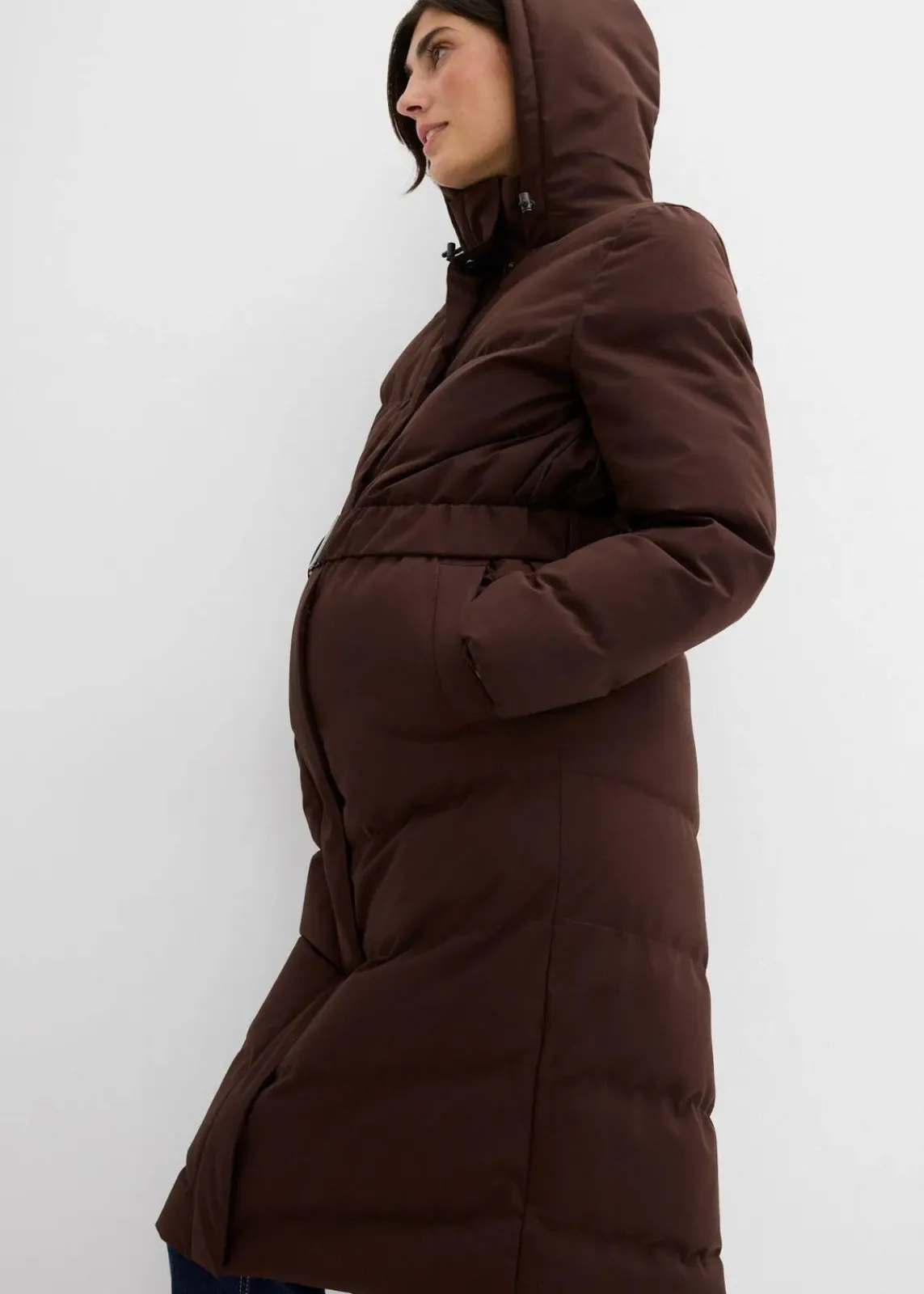 bonprix Bekleidung·Blazer|Umstandsmode^Warmer 2-in-1 Umstands-Steppmantel mit Trageeinsatz dunkelbraun