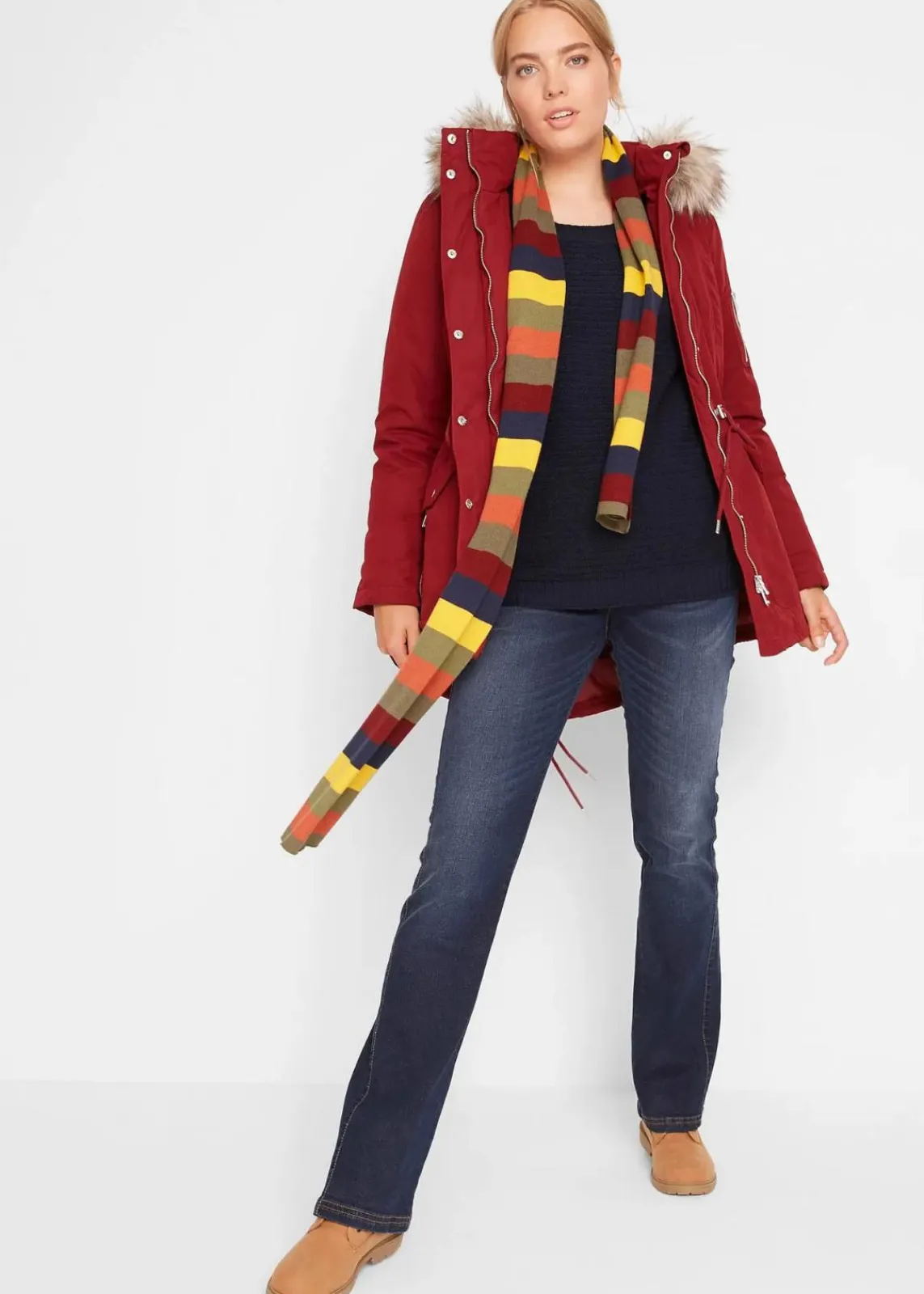 bonprix Jacken & Mäntel|Bekleidung·Hosen^Warmer Parka, gefüttert kastanienrot