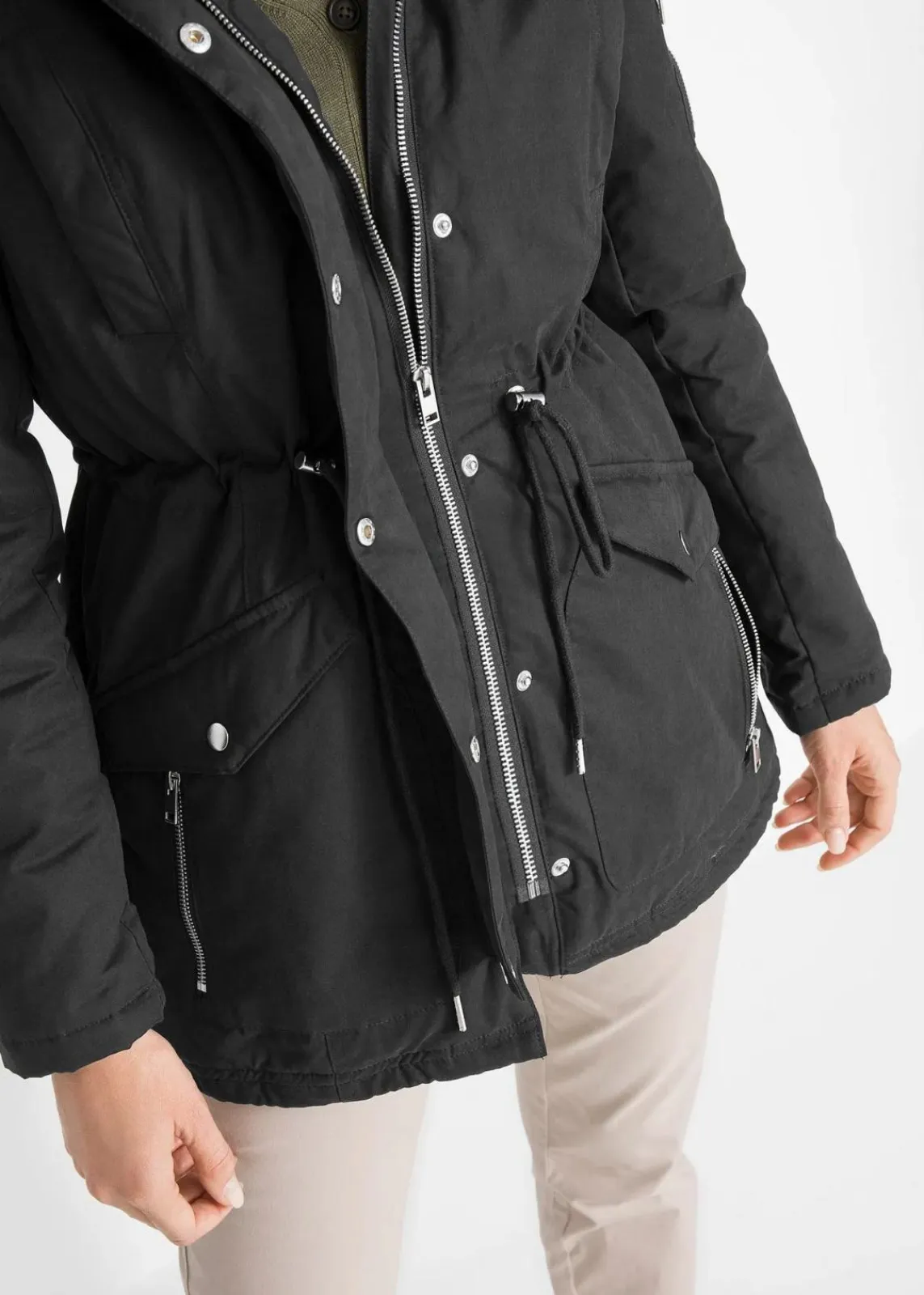 bonprix Bekleidung·Hosen|Jacken & Mäntel^Warmer Parka, gefüttert schwarz