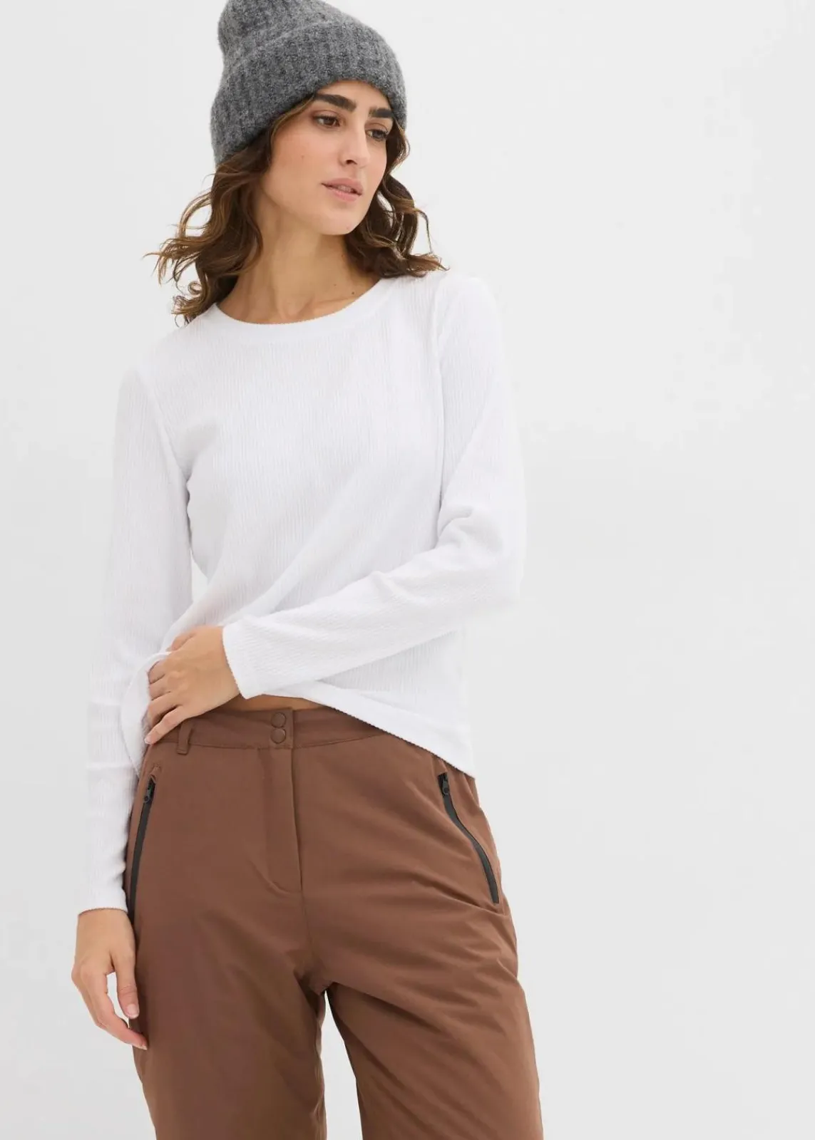 bonprix Outdoorbekleidung|Thermobekleidung^Warmes Thermoshirt weiß