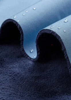 bonprix Bekleidung·Hosen|Jacken & Mäntel^wasserabweisende Funktions-Softshell-Longjacke, Kuschelfleece jeansblau