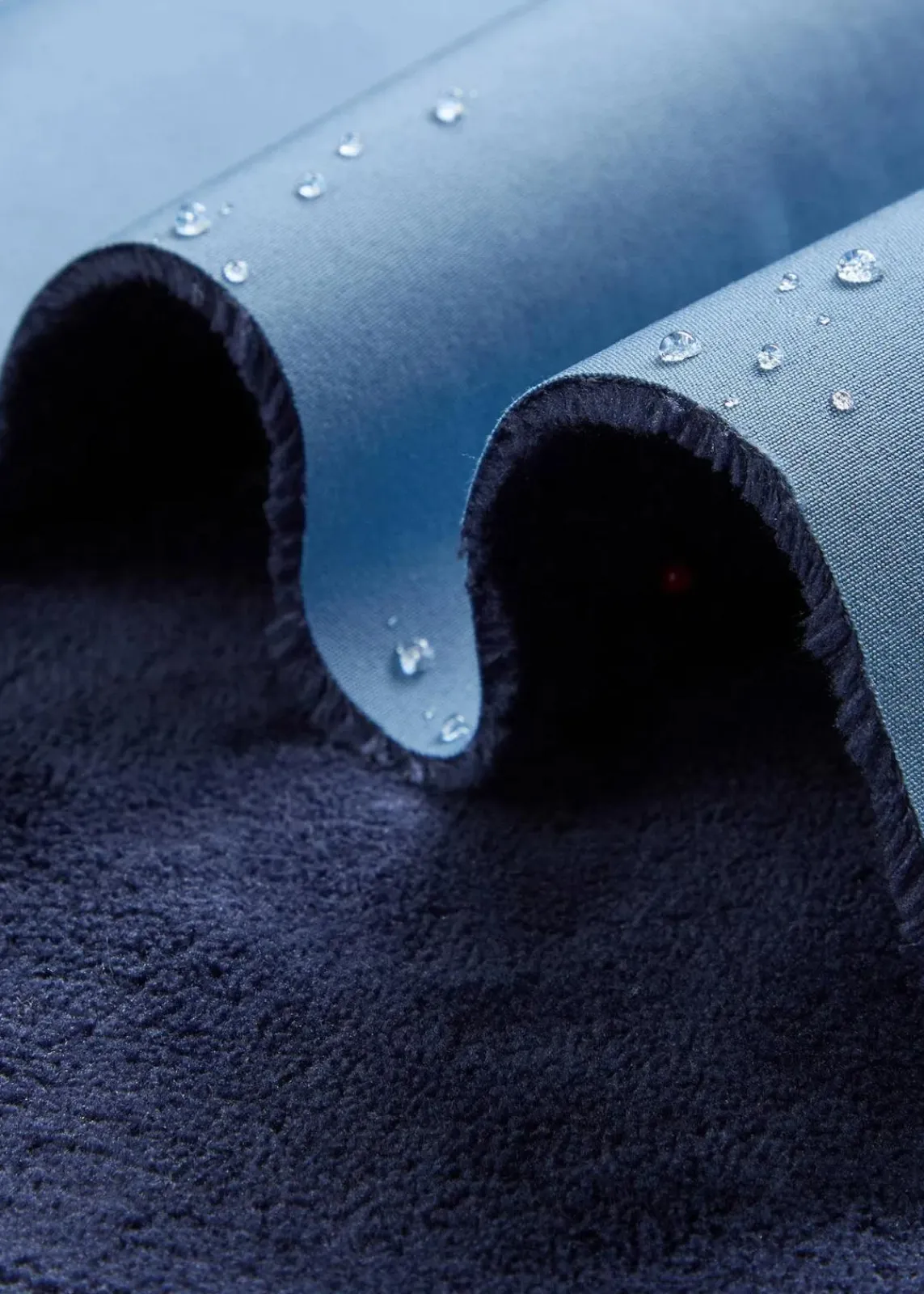 bonprix Bekleidung·Hosen|Jacken & Mäntel^wasserabweisende Funktions-Softshell-Longjacke, Kuschelfleece jeansblau