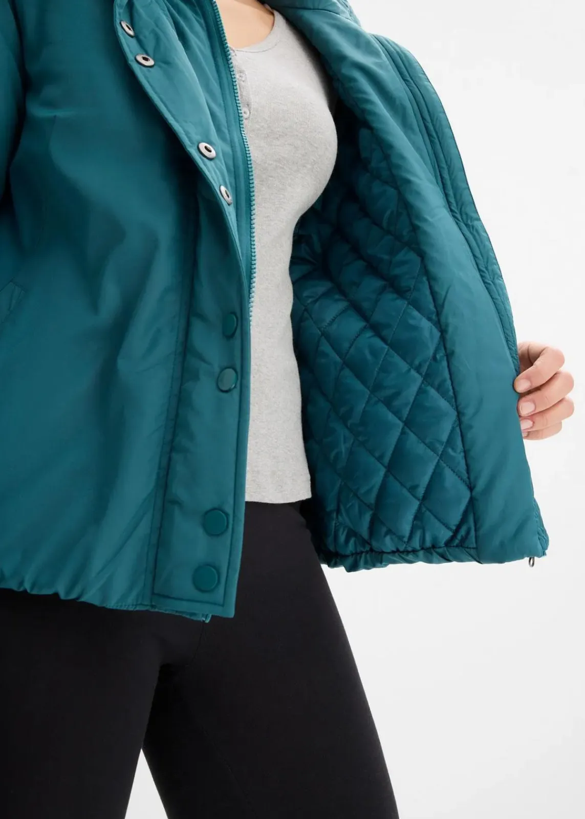 bonprix Jacken & Mäntel|Bekleidung·Hosen^Wasserabweisende Funktions-Jacke, 2in1 Optik pfeffergrün