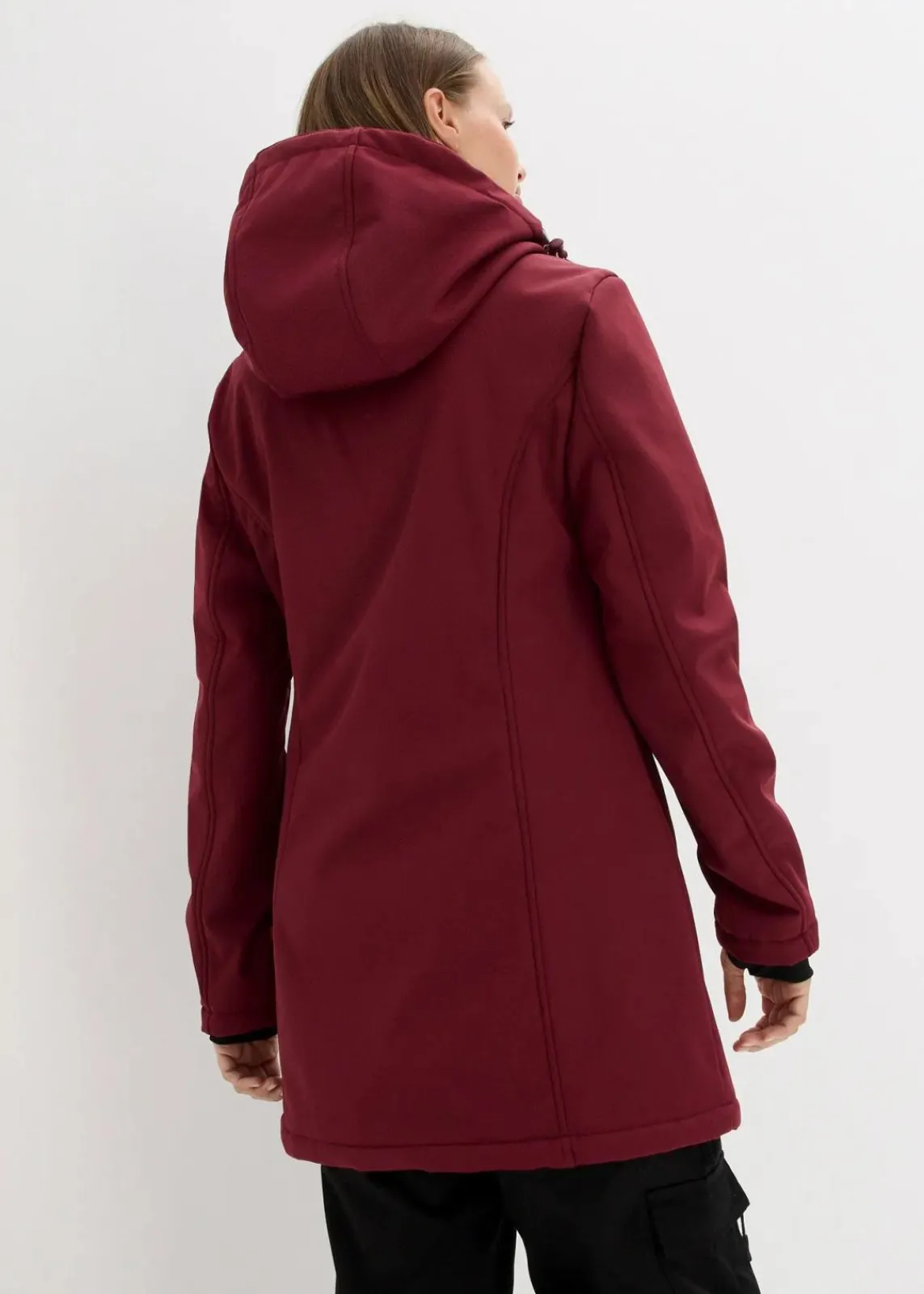 bonprix Jacken & Mäntel|Bekleidung·Hosen^wasserabweisende Funktions-Softshell-Longjacke, Kuschelfleece ahornrot